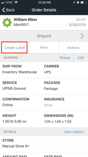 Creating Labels on ShipStation Mobile